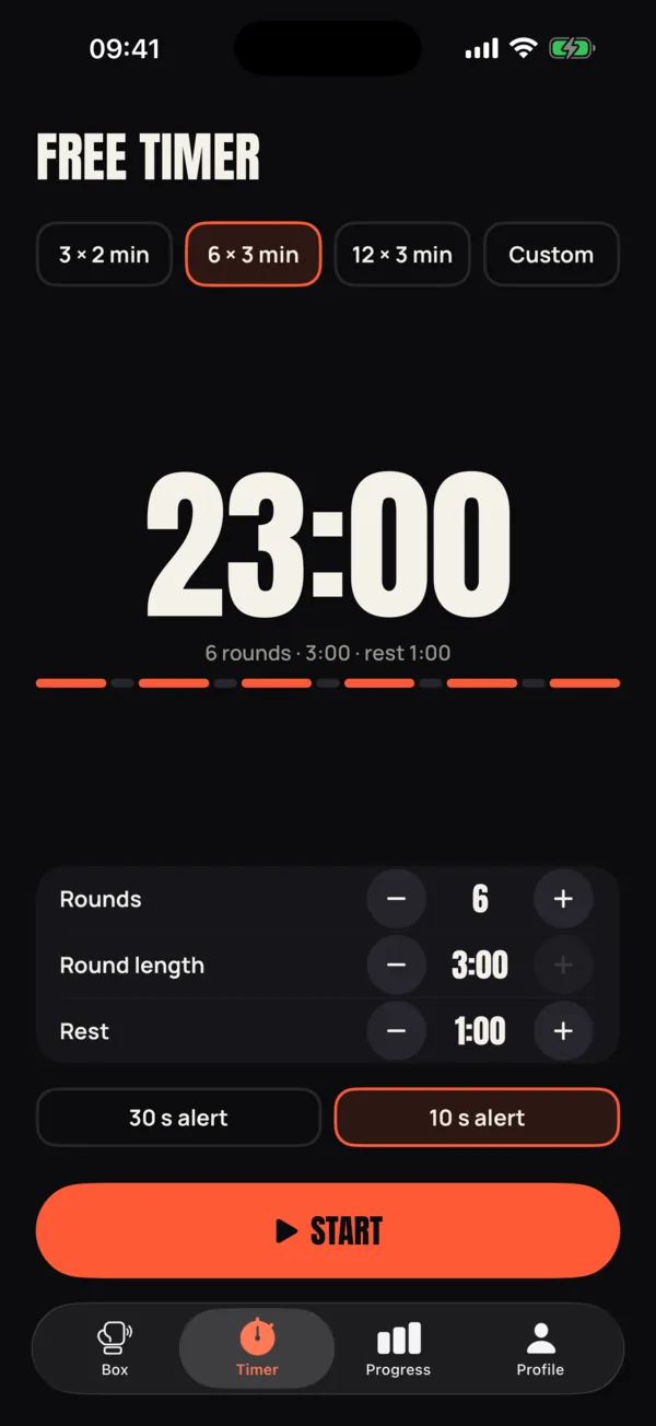 Free round timer